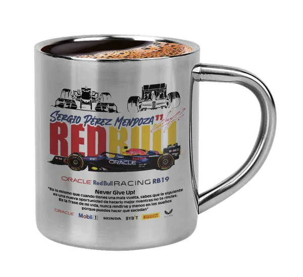 Sergio Perez - F1 Red Bull Racing — Double-wall metal cup for espresso (220ml)