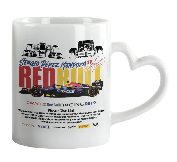 Sergio Perez - F1 Red Bull Racing — Mug heart handle, ceramic, 330ml