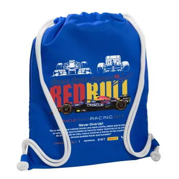 Sergio Perez - F1 Red Bull Racing, Backpack pouch GYMBAG Blue, with pocket (40x48cm) & thick cords