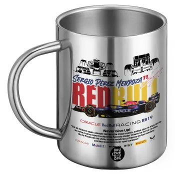 Sergio Perez - F1 Red Bull Racing, Ανοξείδωτη Μεταλλική Κούπα 450ml - Διπλού Τοιχώματος