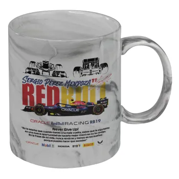 Sergio Perez - F1 Red Bull Racing, Κούπα κεραμική, marble style (μάρμαρο), 330ml