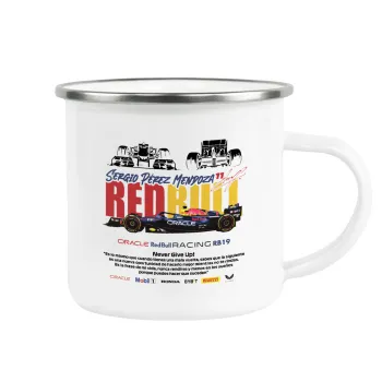Sergio Perez - F1 Red Bull Racing, Metallic enamel cup white 360ml