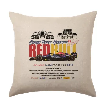 Sergio Perez - F1 Red Bull Racing, Μαξιλάρι καναπέ ΛΙΝΟ 40x40cm περιέχεται το  γέμισμα