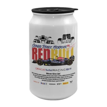 Sergio Perez - F1 Red Bull Racing, Κούπα ταξιδιού μεταλλική με καπάκι (tin-can) 500ml