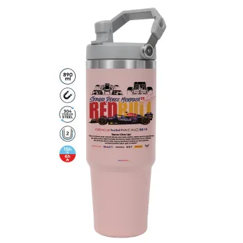 Sergio Perez - F1 Red Bull Racing, Pink color, 890ml (30oz) stainless Steel Tumbler with Handle
