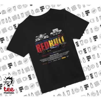 Sergio Perez - F1 Red Bull Racing, Άνετο παιδικό T-Shirt ΜΑΥΡΟ από 100% βαμβάκι, για κάθε μέρα. Vegan & OEKO-TEX πιστοποιημένο.