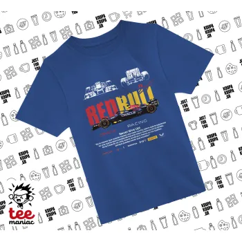 Sergio Perez - F1 Red Bull Racing, Παιδικό T-Shirt ΜΠΛΕ από 100% βαμβάκι, για κάθε μέρα. Vegan & OEKO-TEX πιστοποιημένο.