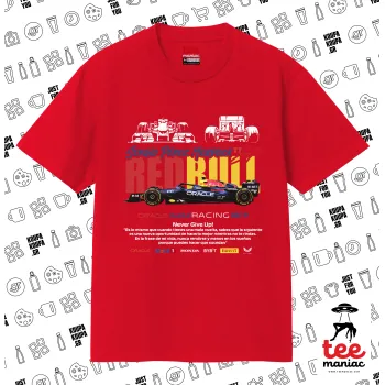 Sergio Perez - F1 Red Bull Racing, Κλασικό T-Shirt, διπλής ραφής, χωρίς πλευρικές ραφές ΚΟΚΚΙΝΟ από 100% βαμβάκι. Vegan & OEKO-TEX πιστοποιημένο.