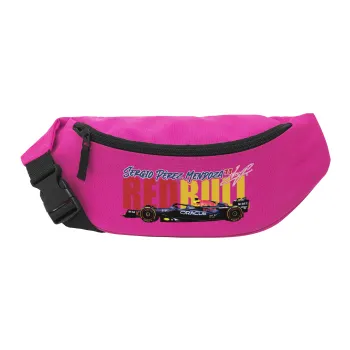 Sergio Perez - F1 Red Bull Racing, Unisex waist bag (banana) in PINK color with 2 pockets