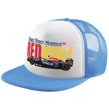 Sergio Perez - F1 Red Bull Racing, Child's Soft Trucker Hat with Blue/White Mesh (POLYESTER, CHILD, ONE SIZE)