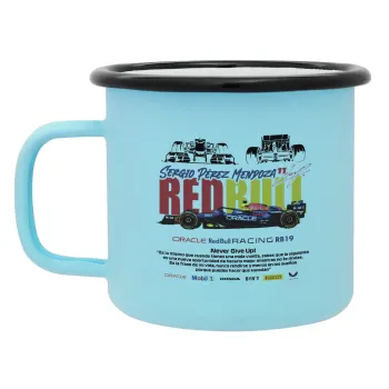 Sergio Perez - F1 Red Bull Racing, Κούπα Μεταλλική εμαγιέ ΜΑΤ σιέλ 360ml