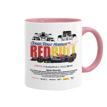 Sergio Perez - F1 Red Bull Racing, Mug colored pink, ceramic, 330ml