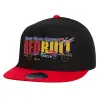 Καπέλο παιδικό Flat Snapback, Μαύρο/Κόκκινο (100% ΒΑΜΒΑΚΕΡΟ, ΠΑΙΔΙΚΟ, UNISEX, ONE SIZE)