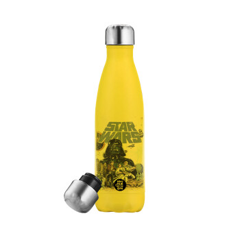 Star Wars, Μεταλλικό παγούρι θερμός Κίτρινος (Stainless steel), διπλού τοιχώματος, 500ml