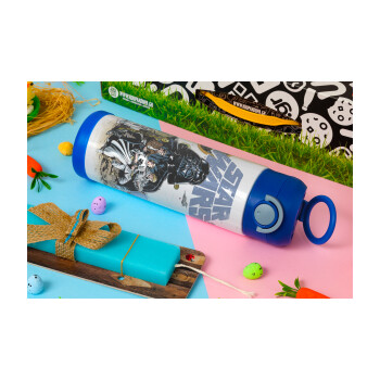 Star Wars, Πασχαλινή Λαμπάδα με Παιδικό παγούρι θερμό, ανοξείδωτο, με καλαμάκι ασφαλείας, ΜΠΛΕ (500ml)