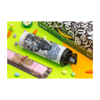 Star Wars, Easter candle,Travel Tumbler 2 Lids, with metal straw & cleaning brush & aromatic flat candle (30cm) (PINK)