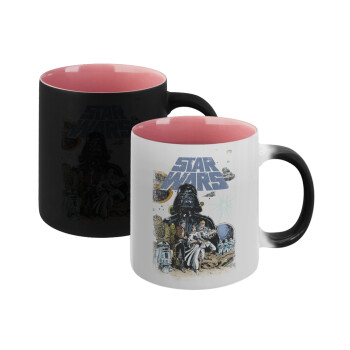 Star Wars, Κούπα Μαγική εσωτερικό ΡΟΖ, κεραμική 330ml που αλλάζει χρώμα με το ζεστό ρόφημα