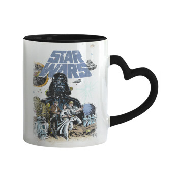 Star Wars, Mug heart black handle, ceramic, 330ml