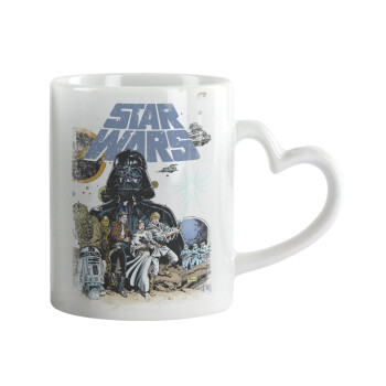 Star Wars, Κούπα καρδιά χερούλι λευκή, κεραμική, 330ml