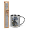 Easter Set, metallic thermal cup (300ml) & Easter aromatic flat candle (30cm) (GRAY)