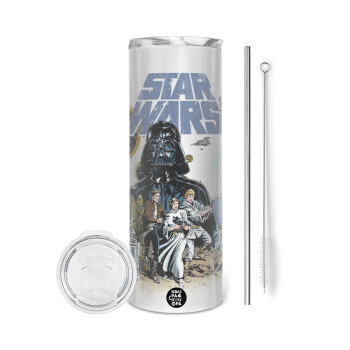 Star Wars, Tumbler stainless steel 600ml, with metal straw & cleaning brush