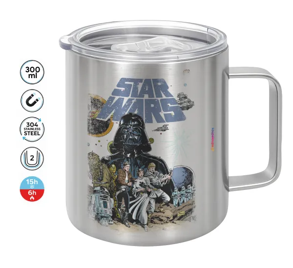 Star Wars — Double-walled stainless steel mug 300ml with temperature-retaining lid