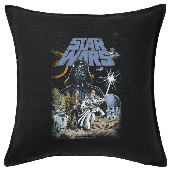 Star Wars — Μαξιλάρι καναπέ Μαύρο 100% βαμβάκι, περιέχεται το γέμισμα (50x50cm)