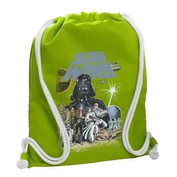 Star Wars, Τσάντα πλάτης πουγκί GYMBAG LIME GREEN, με τσέπη (40x48cm) & χονδρά κορδόνια