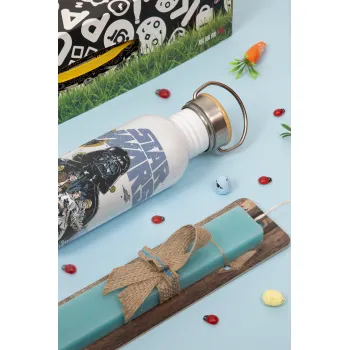 Star Wars, Πασχαλινή Λαμπάδα με παγούρι μεταλλικό (620ml, stainless steel) & κερί αρωματικό πλακέ (30cm) (ΤΙΡΚΟΥΑΖ)