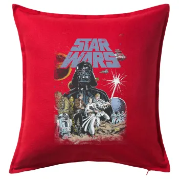 Star Wars, Μαξιλάρι καναπέ Κόκκινο 100% βαμβάκι, περιέχεται το γέμισμα (50x50cm)
