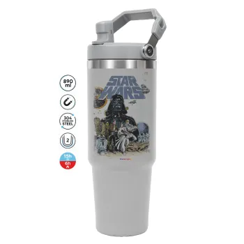 Star Wars, GREY color, 890ml (30oz) stainless Steel Tumbler with Handle