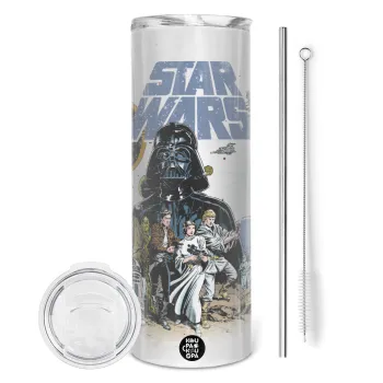 Star Wars, Tumbler stainless steel 600ml, with metal straw & cleaning brush