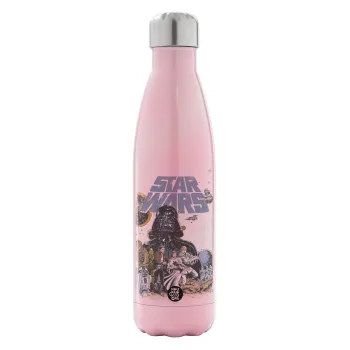 Star Wars, Μεταλλικό παγούρι θερμός Ροζ Ιριδίζον (Stainless steel), διπλού τοιχώματος, 500ml