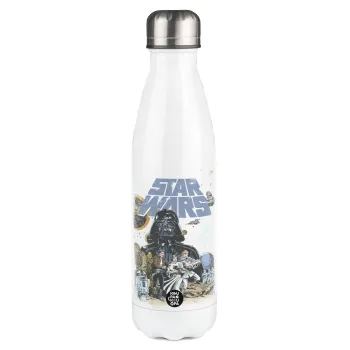 Star Wars, Μεταλλικό παγούρι θερμός Λευκό (Stainless steel), διπλού τοιχώματος, 500ml