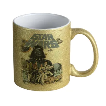Star Wars, Κούπα Χρυσή Glitter που γυαλίζει, κεραμική, 330ml