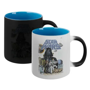 Star Wars, Κούπα Μαγική εσωτερικό μπλε, κεραμική 330ml που αλλάζει χρώμα με το ζεστό ρόφημα
