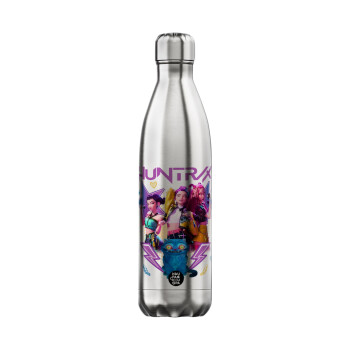 Huntrix K-pop series, Μεταλλικό παγούρι θερμός Inox (Stainless steel), διπλού τοιχώματος, 750ml