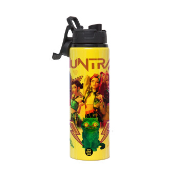 Huntrix K-pop series, Μεταλλικό παγούρι νερού με καπάκι ασφαλείας, αλουμινίου 850ml