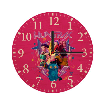 Huntrix K-pop series, Ρολόι τοίχου ξύλινο plywood (20cm)