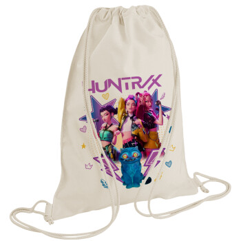 Huntrix K-pop series, Τσάντα πλάτης πουγκί GYMBAG natural (28x40cm)