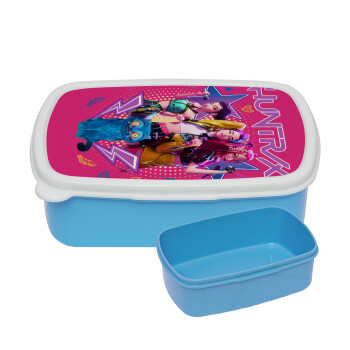 Huntrix K-pop series, ΜΠΛΕ παιδικό δοχείο φαγητού (lunchbox) πλαστικό (BPA-FREE) Lunch Βox M18 x Π13 x Υ6cm