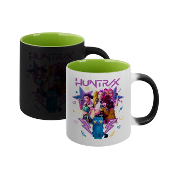 Huntrix K-pop series, Κούπα Μαγική εσωτερικό πράσινο, κεραμική 330ml που αλλάζει χρώμα με το ζεστό ρόφημα