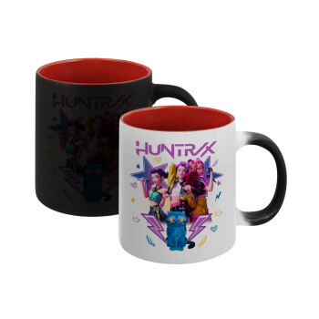 Huntrix K-pop series, Κούπα Μαγική εσωτερικό κόκκινο, κεραμική, 330ml που αλλάζει χρώμα με το ζεστό ρόφημα