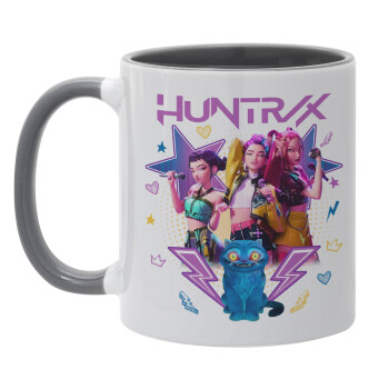 Huntrix K-pop series, Κούπα χρωματιστή γκρι, κεραμική, 330ml