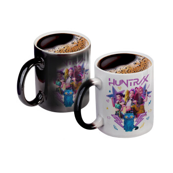 Huntrix K-pop series, Color changing magic Mug, ceramic, 330ml when adding hot liquid inside, the black colour desappears (1 pcs)
