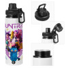 Metal water bottle with safety cap, aluminum 850ml