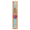 Easter Set, wooden keychain & aromatic flat Easter candle (30cm) (TURQUOISE)