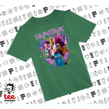 Huntrix K-pop series, Άνετο παιδικό T-Shirt ΠΡΑΣΙΝΟ από 100% βαμβάκι, για κάθε μέρα. Vegan & OEKO-TEX πιστοποιημένο.