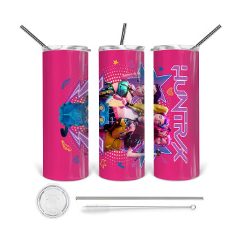 Huntrix K-pop series, Tumbler stainless steel 600ml, with metal straw & cleaning brush