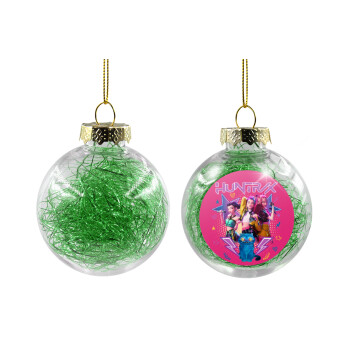 Huntrix K-pop series, Στολίδι Χριστουγεννιάτικη μπάλα δένδρου διάφανη με πράσινο γέμισμα 8cm